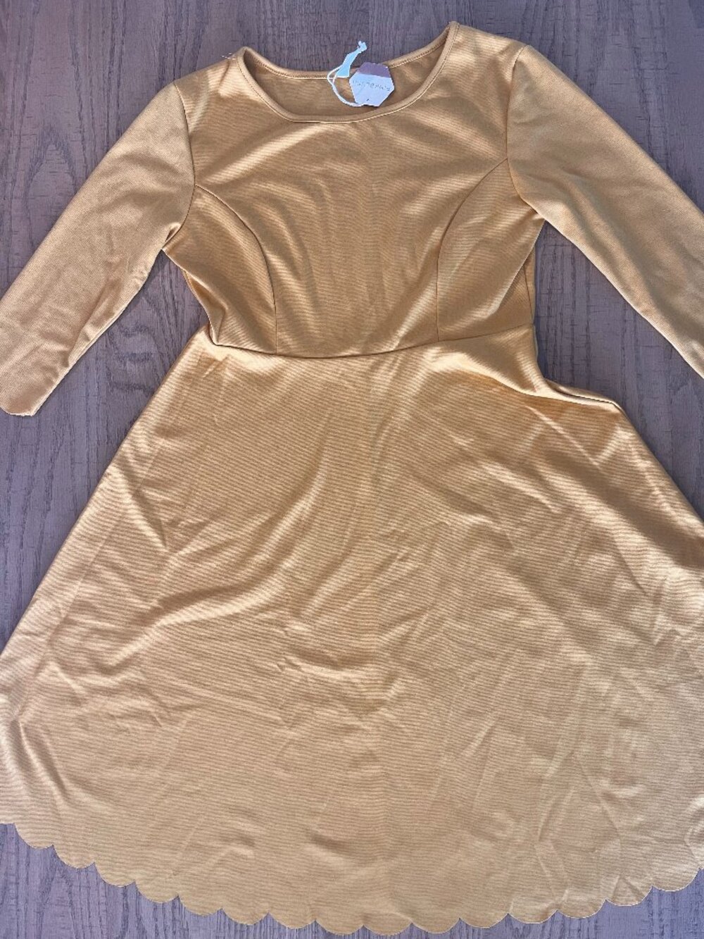 NWT Pinkblush Buttercup Yellow Scalloped dress
